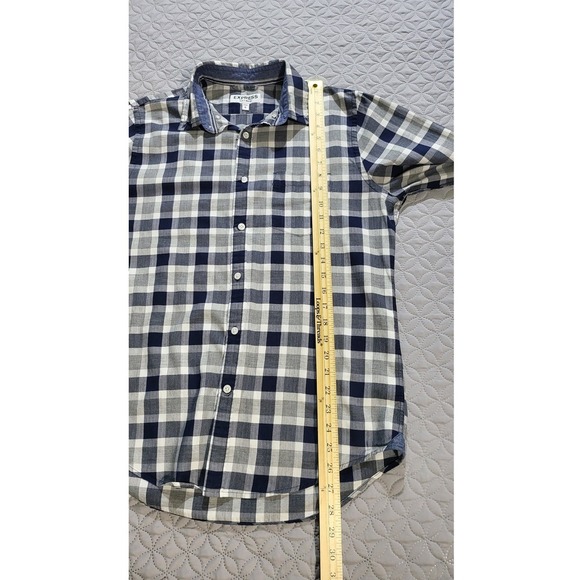 Express Plaid Shirt Long Sleeve Button Down Checkered Mens Size M - Picture 5 of 8